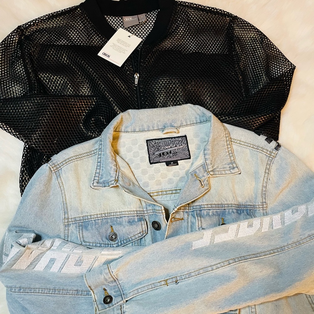 Jacket Bundle : Asos Mesh, reflective copper jacket & denim jacket